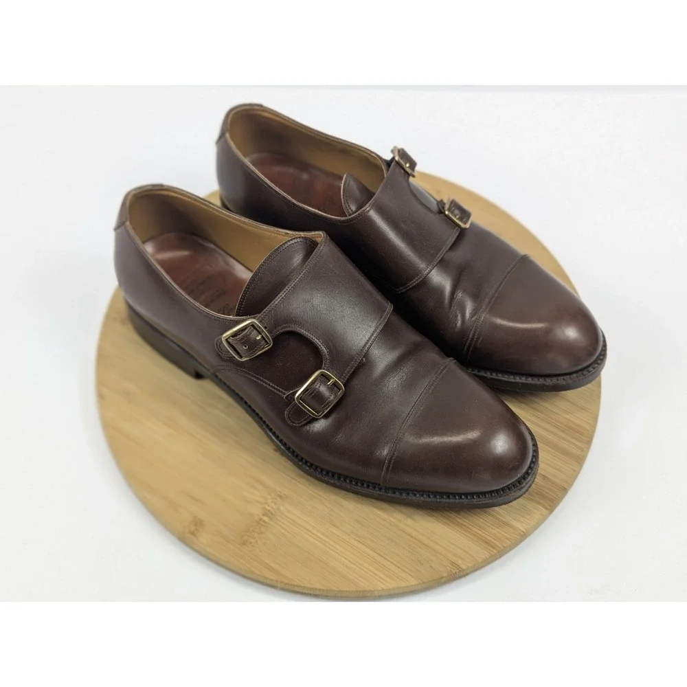 Pepe Albaladejo Dress Shoes Mens 9 EE Brown Double‎ Monk Mallorca Leather Spain